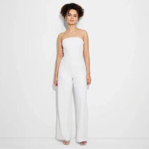 Wild Fable Women's Wide Leg Jumpsuit -White/NWT